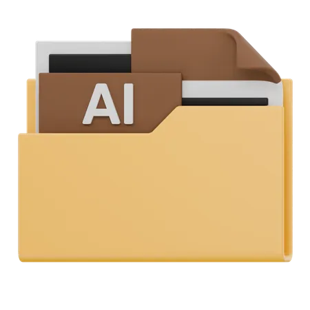 Ai File Folder  3D Icon