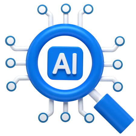 3 D Icon Of A Magnifier Search Ai 3D Icon