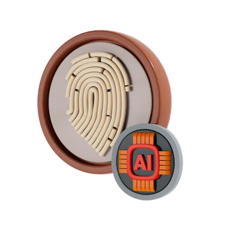 Ai Fingerprint 3 D Icon And Illustration 3D Icon