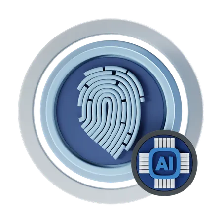 Ai Fingerprint 3 D Icon And Illustration 3D Icon