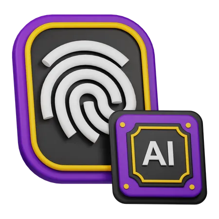 AI Fingerprint  3D Icon