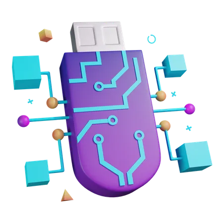 Ai Flash Drive  3D Icon