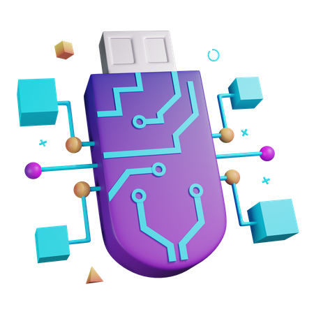 Ai Flash Drive  3D Illustration