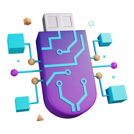 Ai Flash Drive  3D Illustration