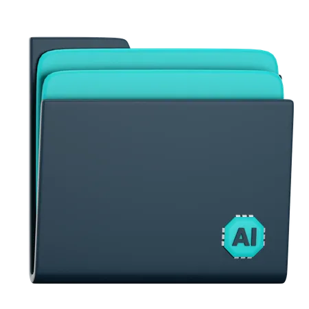3 D Render Illustration Of AI Folder Icon Artificial Intelligence AI Equipment 3D Icon