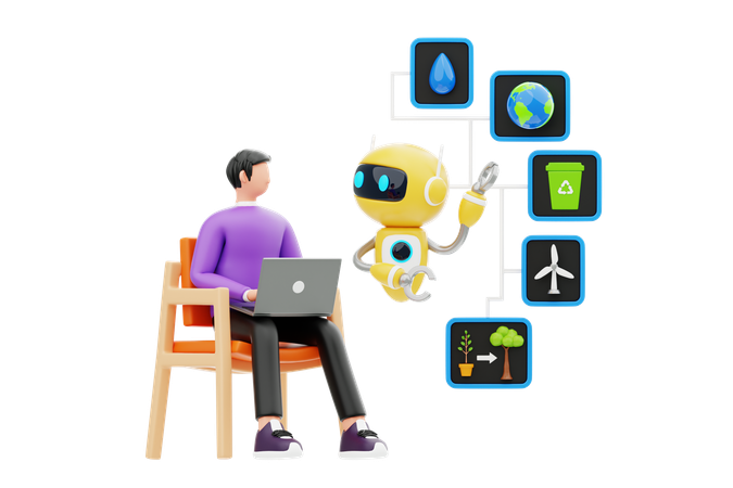 Ai For Environmental Monitoring  3D Illustration