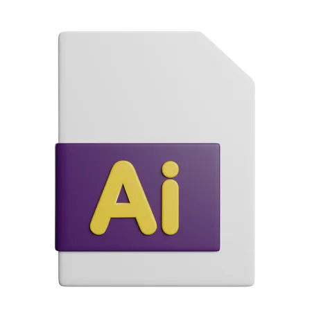 Ai Format File Document 3D Icon