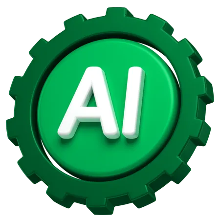3 D Icon Of An Ai Gear 3D Icon