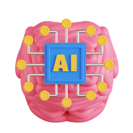 Ai-Gehirn  3D Icon