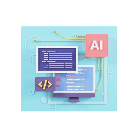 Ai Generated Code  3D Icon