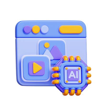 AI-Generated Media  3D Icon
