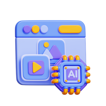 AI-Generated Media  3D Icon