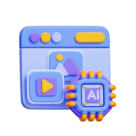 AI-Generated Media  3D Icon