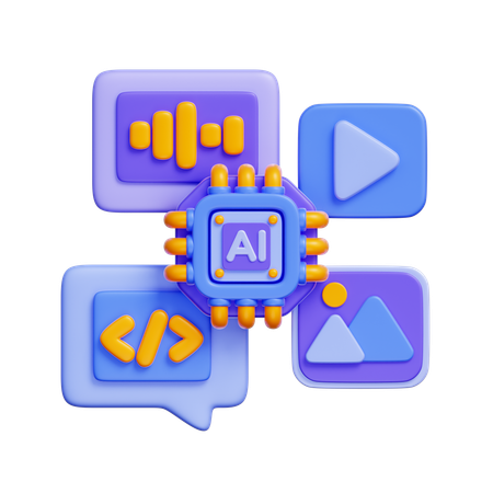 AI-Generated Media  3D Icon