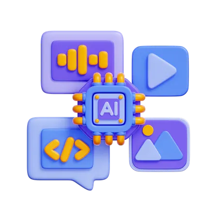 AI-Generated Media  3D Icon