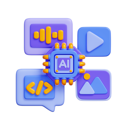 AI-Generated Media  3D Icon