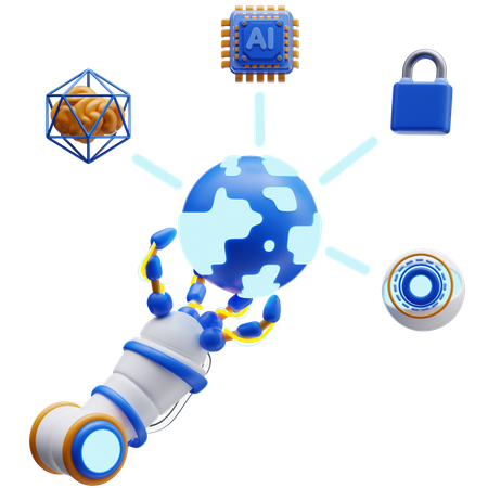 AI Global Technology  3D Icon