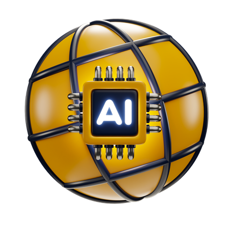 Ai Globe  3D Icon