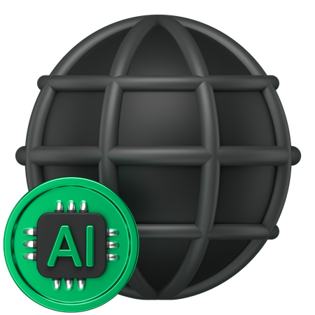 Ai Globe Chip  3D Icon