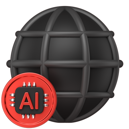 Ai Globe Chip  3D Icon