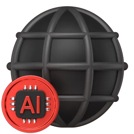 Ai Globe Chip  3D Icon