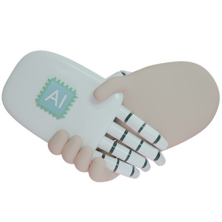 AI Hand Shake  3D Icon