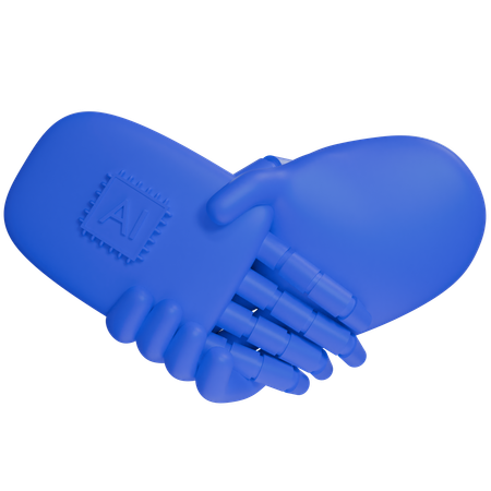 Ai Hand Shake With Human Hand  3D Icon