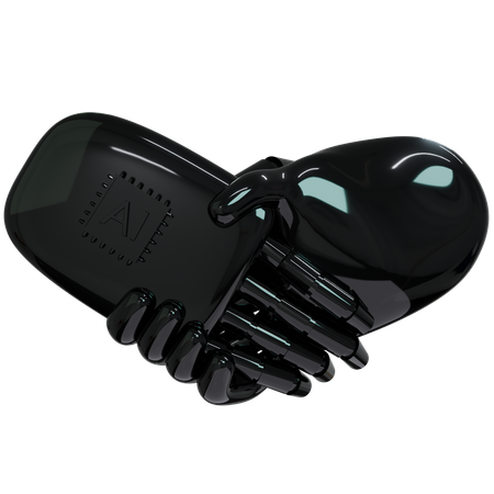 Ai Hand Shake With Human Hand  3D Icon