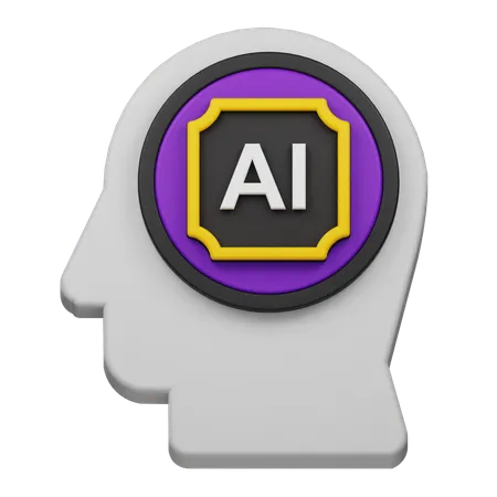 AI Head  3D Icon