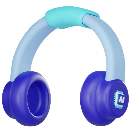 3 D Ai Headphone Icon 3D Icon