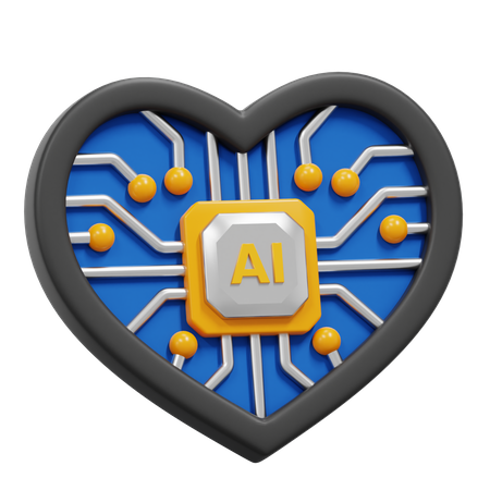 AI HEART  3D Icon