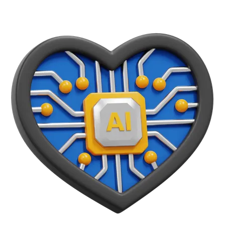 AI HEART  3D Icon