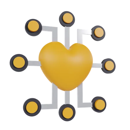 Ai Heart  3D Icon