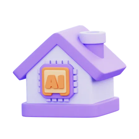 Ai Home  3D Icon