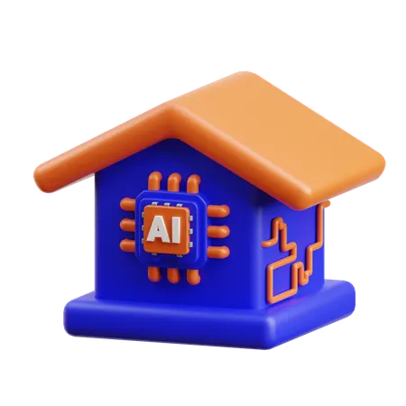 AI Home  3D Icon