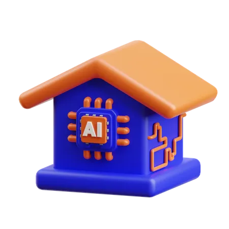 AI Home  3D Icon