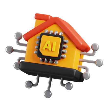 AI House  3D Icon