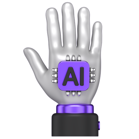 Ai Human Hand  3D Icon
