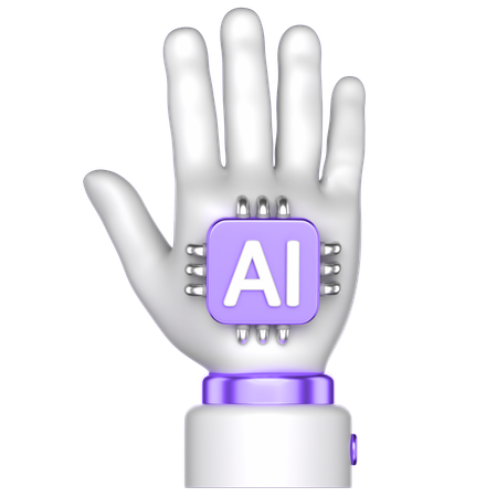 Ai Human Hand  3D Icon