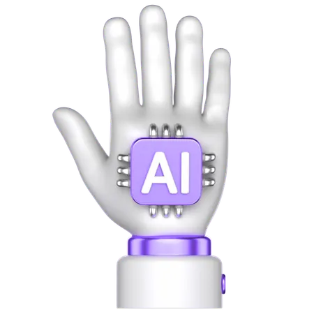 Ai Human Hand  3D Icon