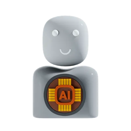 Ai Humanoid 3 D Icon And Illustration 3D Icon