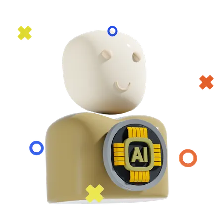 Ai Humanoid 3 D Icon And Illustration 3D Icon