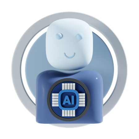 Ai Humanoid  3D Icon