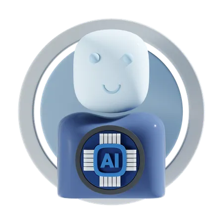 Ai Humanoid  3D Icon