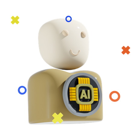 Ai humanóide  3D Icon