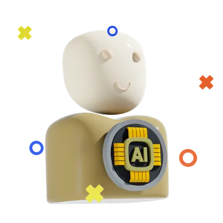 Ai humanóide  3D Icon