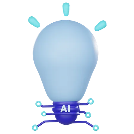 3 D Artificial Intelligence Lamp Icon 3D Icon