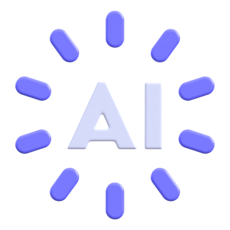 Lumière d'idée d'IA  3D Icon