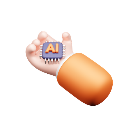 AI in hands  3D Icon