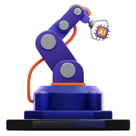 Ai Industrial Robot Arm  3D Icon